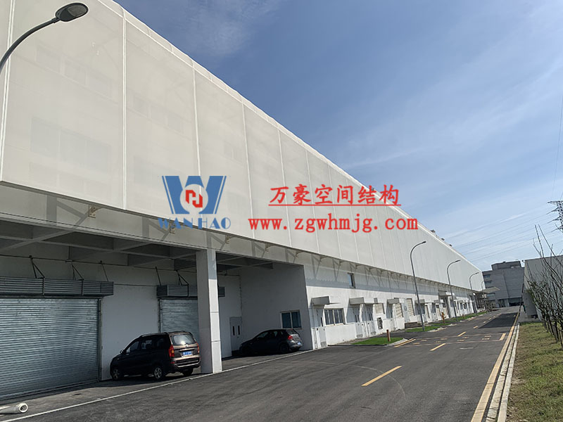 寧波益富樂公司新廠房外立面PTFE網(wǎng)格膜結(jié)構(gòu)